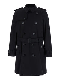 BURBERRY Burberry Men Black Trench Coat With Adjustable Waist Belt And Removable Vest In Fabric For Men