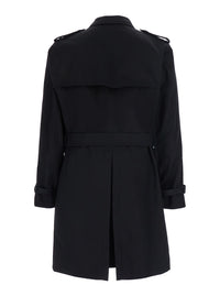 BURBERRY Burberry Men Black Trench Coat With Adjustable Waist Belt And Removable Vest In Fabric For Men