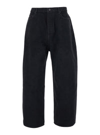 BALENCIAGA Balenciaga Men Black Jeans With Logo Patch On The Back And Wide Leg In Denim For Men