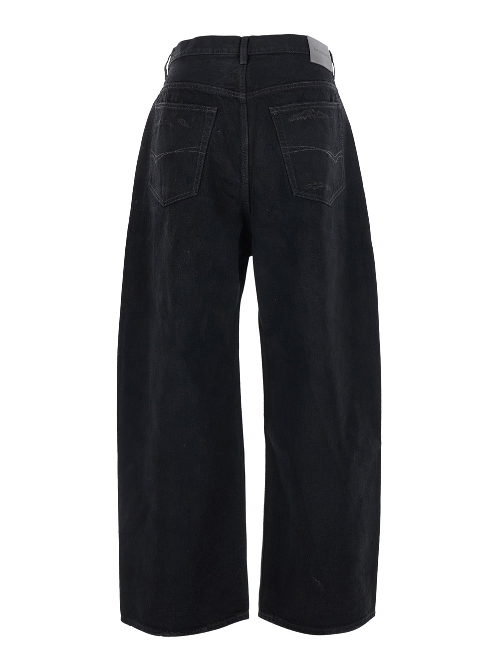BALENCIAGA Balenciaga Men Black Jeans With Logo Patch On The Back And Wide Leg In Denim For Men