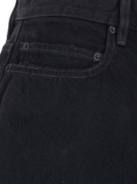 BALENCIAGA Balenciaga Men Black Jeans With Logo Patch On The Back And Wide Leg In Denim For Men