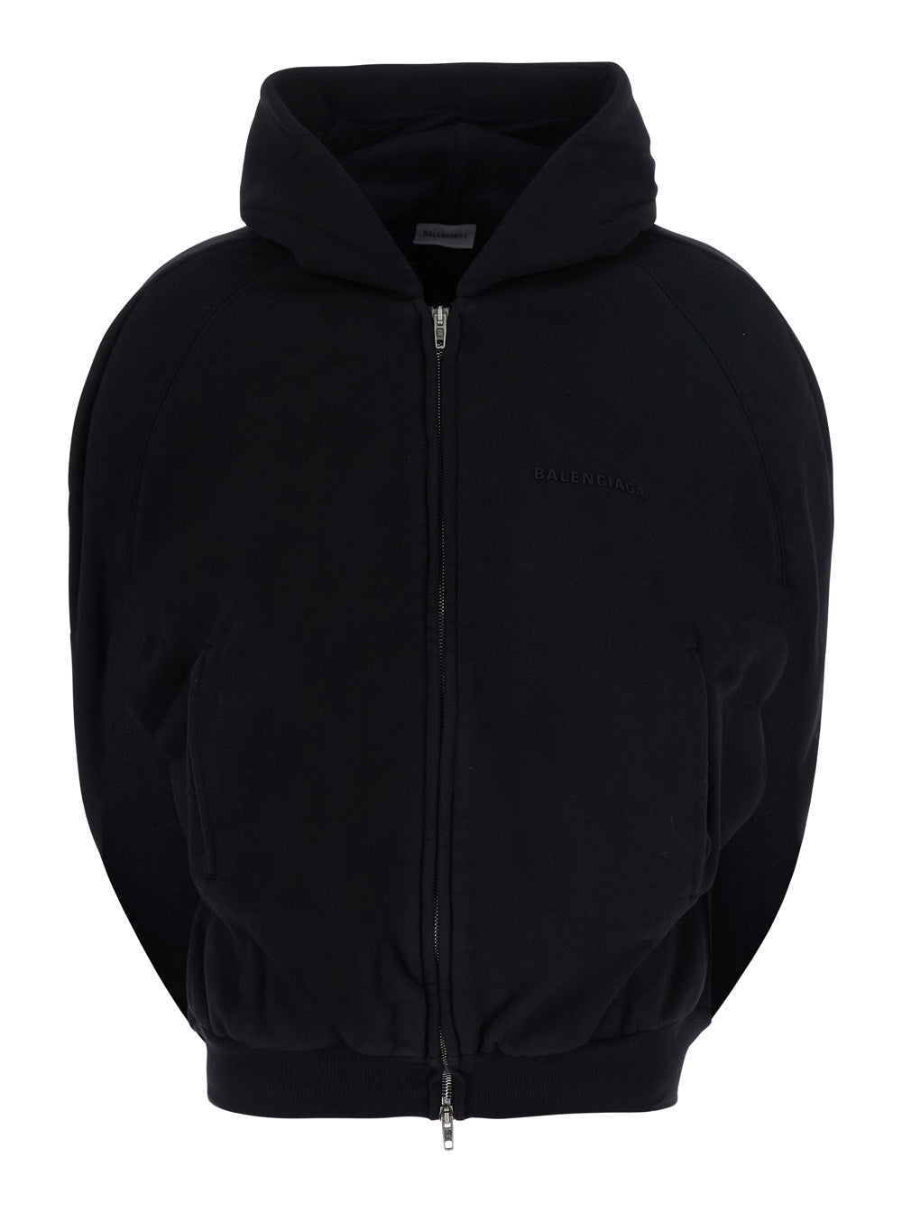 Balenciaga Women Black Sweatshirt With Fixed Hood And Cape Effect In Cotton For Women