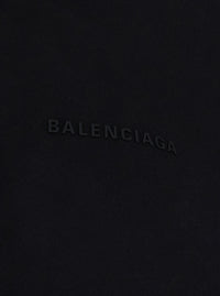 Balenciaga Women Black Sweatshirt With Fixed Hood And Cape Effect In Cotton For Women