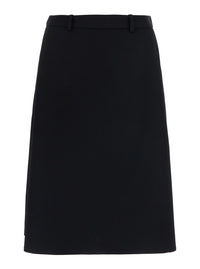 Balenciaga Women Folded Midi Skort In Starcy Wool Twill