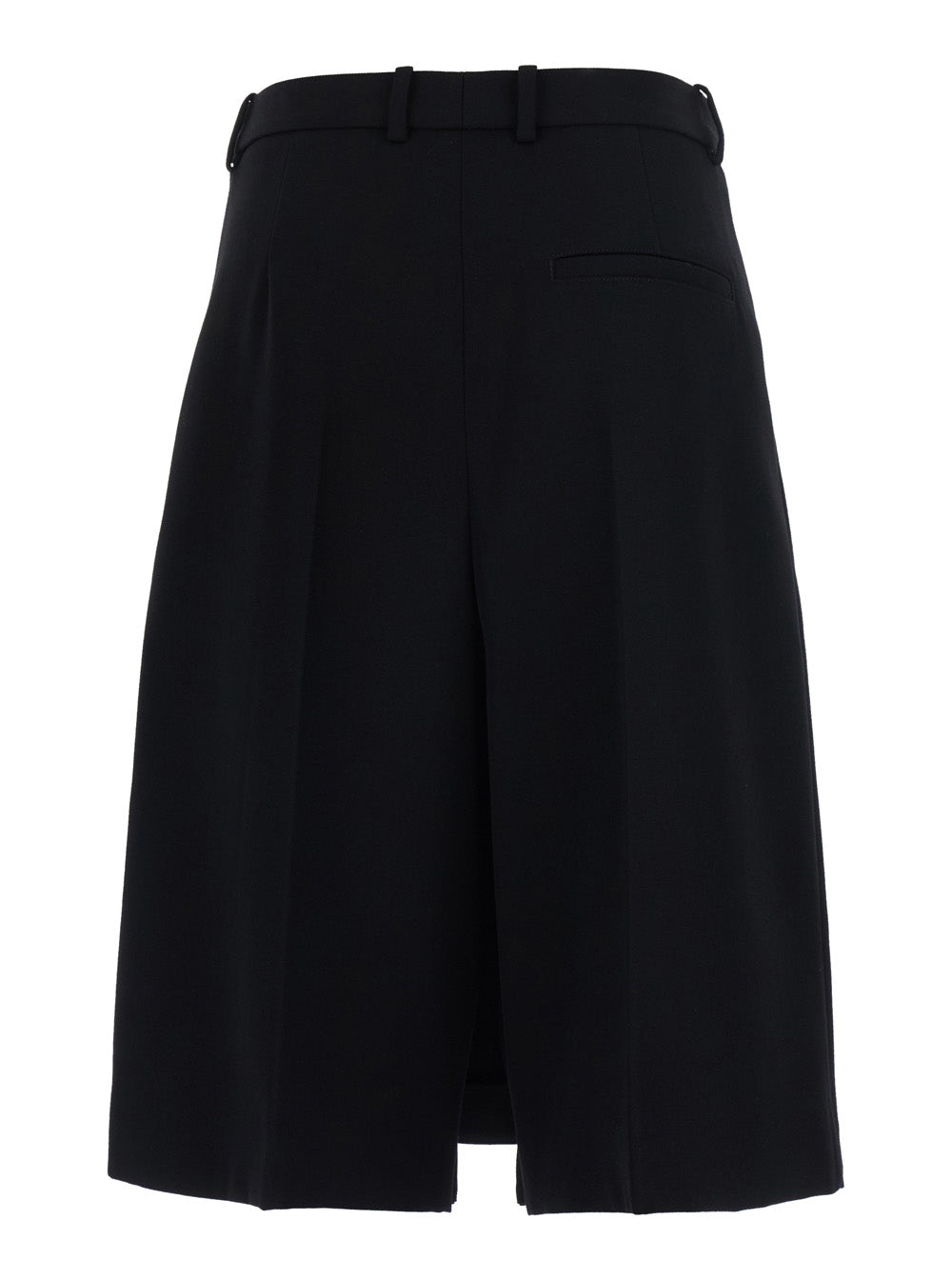 Balenciaga Women Folded Midi Skort In Starcy Wool Twill