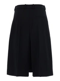 Balenciaga Women Folded Midi Skort In Starcy Wool Twill