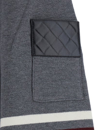 Bottega Veneta Men Grey Sweatshirt With Polo Shirt-Style Collar And Maxi Stripe On Front And Back In Cotton For Men
