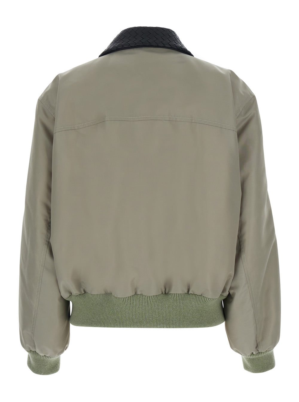 Bottega Veneta Women Beige Jacket With Classic Collar With Intrecciato Motif In Tech Fabric For Women