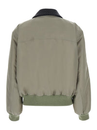 Bottega Veneta Women Beige Jacket With Classic Collar With Intrecciato Motif In Tech Fabric For Women