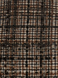 Brunello Cucinelli Women Brown Sleeveless Dress With Round Neckline And All-Over Check Motif In Wool Blend For Women