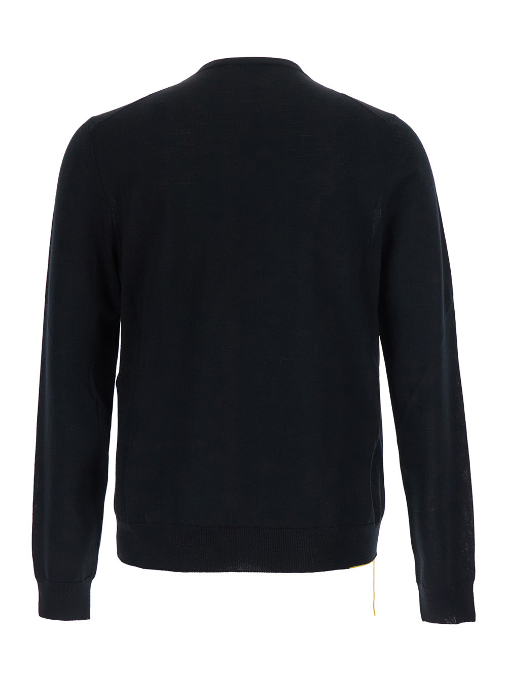 Fendi Men Black Crewneck Sweater With Tonal Logo On The Front In Virgin Wool Men