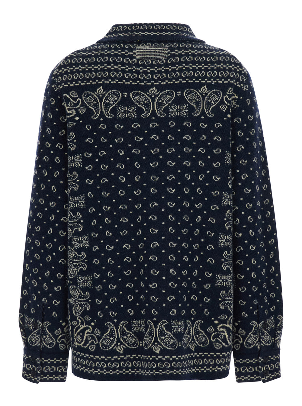 Guest In Residence Women Blue Classic Collar Sweater With All-Over Pattern In Wool Blend Woman