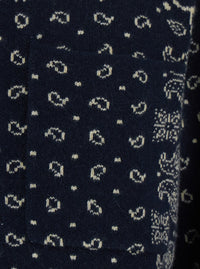 Guest In Residence Women Blue Classic Collar Sweater With All-Over Pattern In Wool Blend Woman