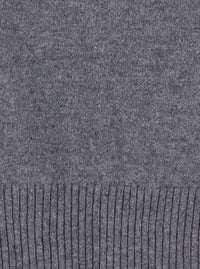Leplain Women Grey Cropped Crewneck Sweater With Ribbed Edges In Cashmere For Women