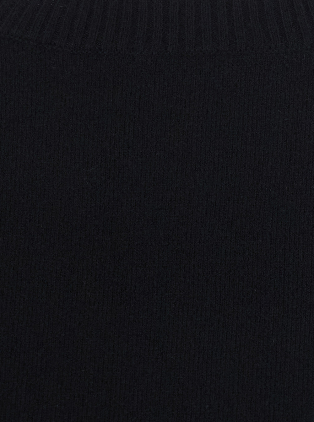 Leplain Women Black Cropped Crewneck Sweater With Ribbed Trims In Cashmere Women
