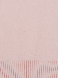 Leplain Women Pink Cropped Crewneck Sweater With Ribbed Trims In Cashmere Women