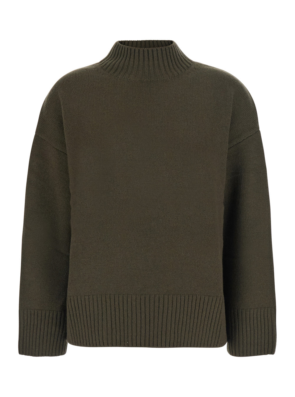 Leplain Women Green Sweater With Mock Neck In Cashmere For Women