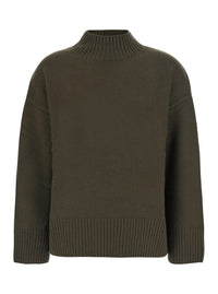 Leplain Women Green Sweater With Mock Neck In Cashmere For Women