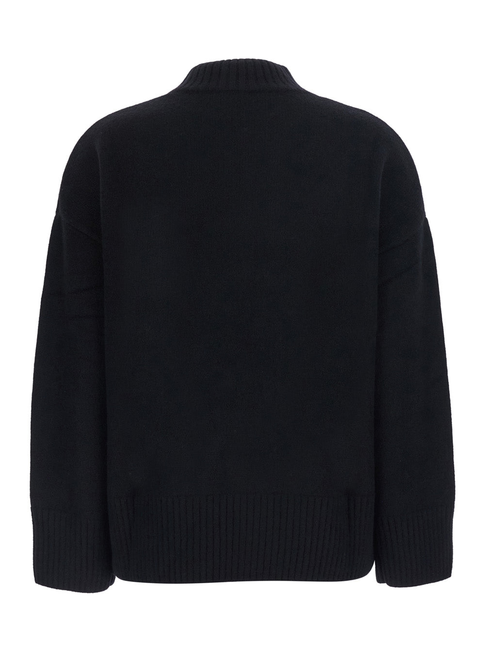 Leplain Women Black Sweater With Mock Neck And Dropped Shoulders In Cashmere For Women
