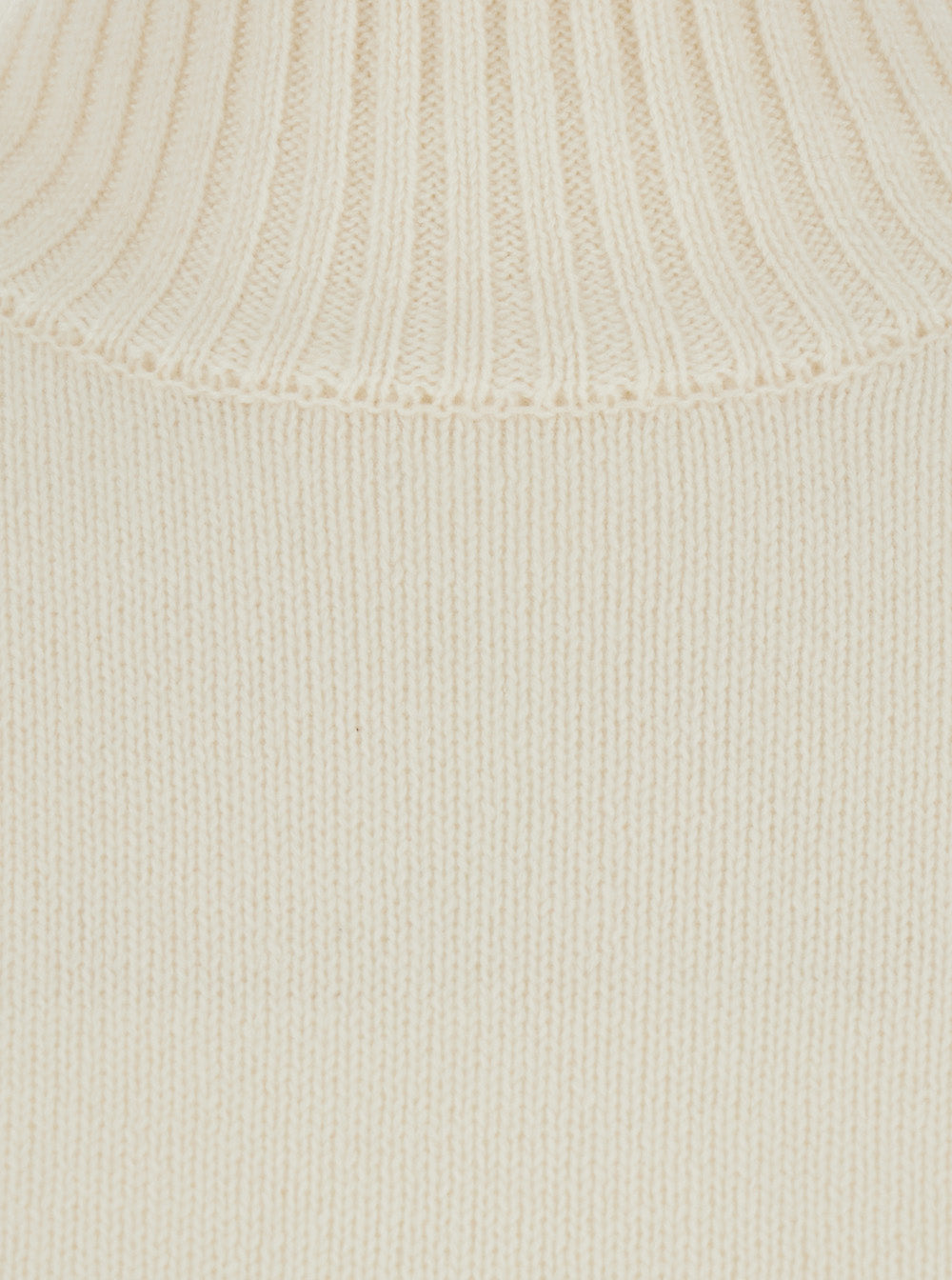 Leplain Women White Sweater With Mock Neck And Dropped Shoulders In Cashmere For Women
