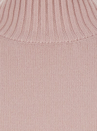 Leplain Women Pink Sweater With Mock Neck And Dropped Shoulders In Cashmere For Women