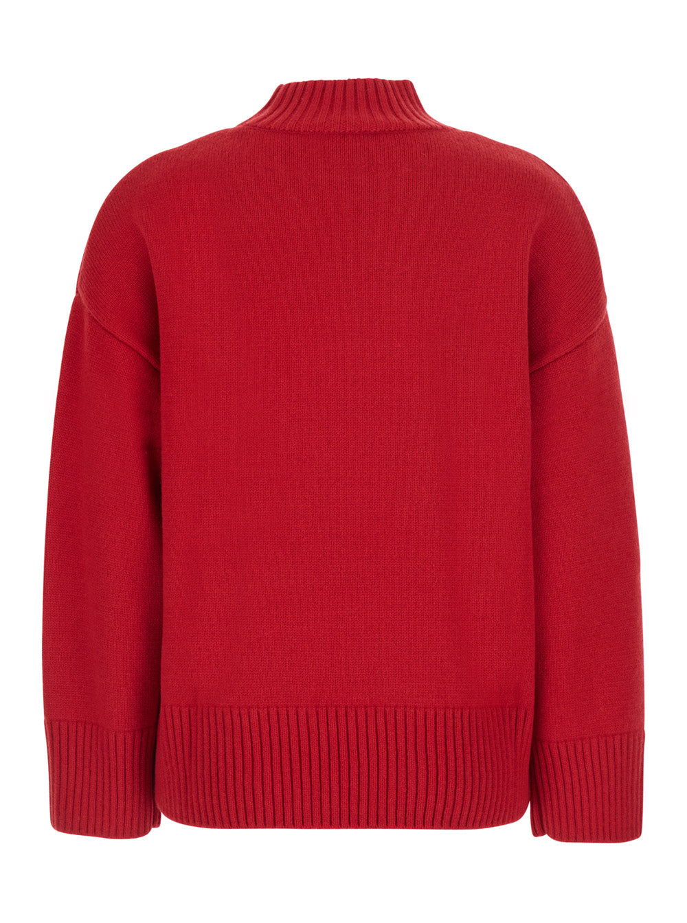 Leplain Women Red Turtleneck Sweater With Dropped Shoulders In Cashmere For Women