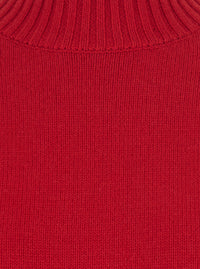 Leplain Women Red Turtleneck Sweater With Dropped Shoulders In Cashmere For Women