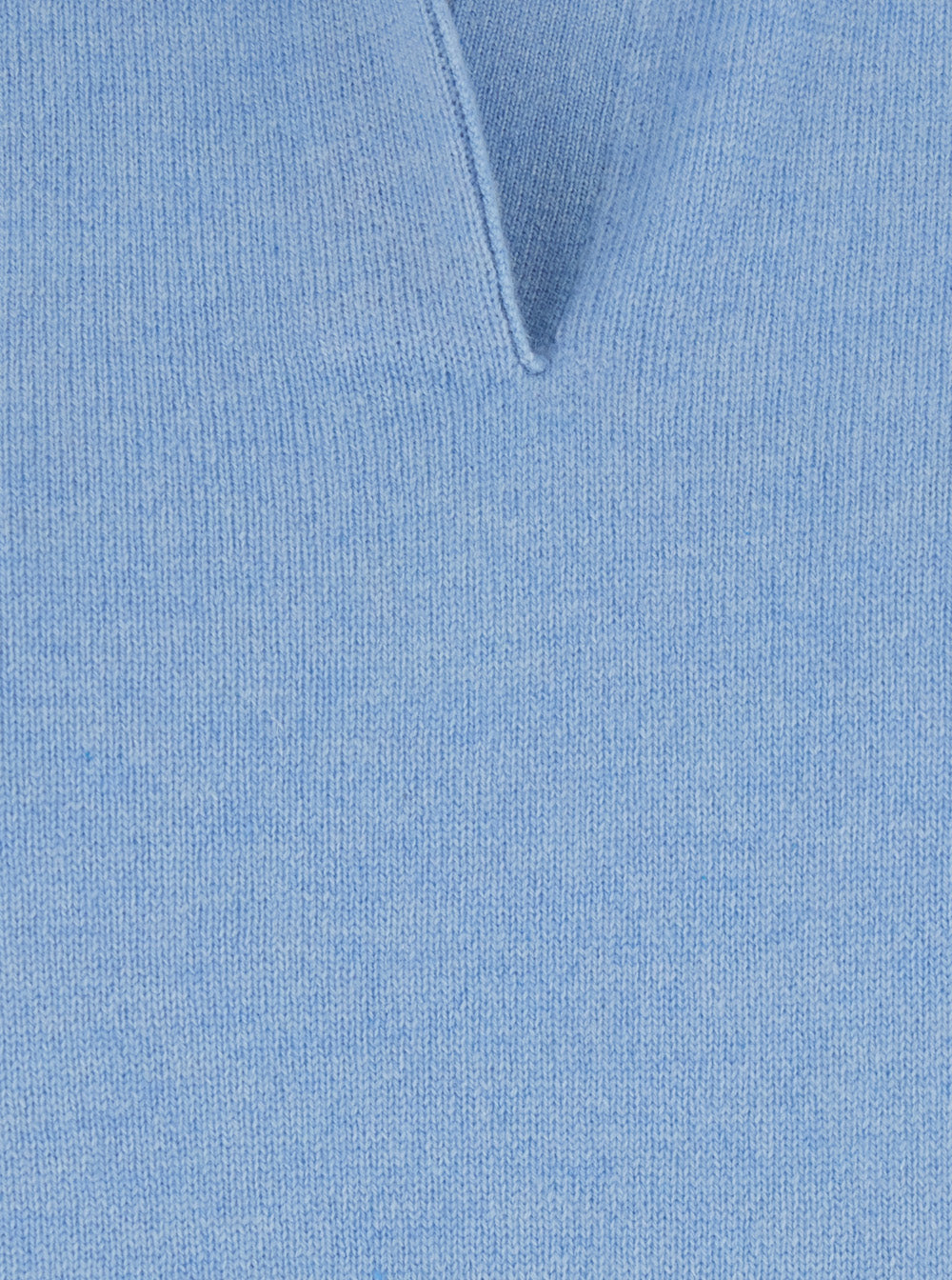 Leplain Women Light Blue Polo Shirt-Style Collar Sweater With Ribbed Trims In Cashmere For Women