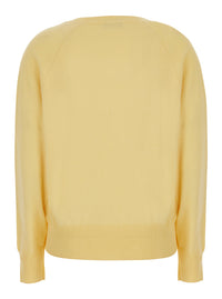 Leplain Women Yellow Sweater With V Neck In Cashmere For Women