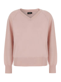 Leplain Women Pink Sweater With V Neck In Cashmere For Women