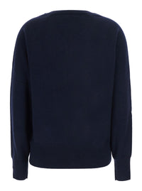 Leplain Women Blue Sweater With V Neck In Cashmere For Women
