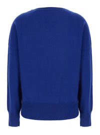Leplain Women Blue Sweater With V Neck In Cashmere For Women