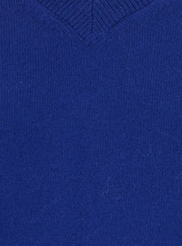 Leplain Women Blue Sweater With V Neck In Cashmere For Women