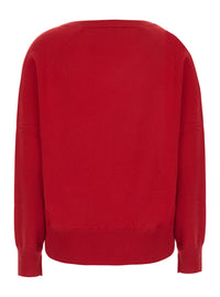 Leplain Women Red Sweater With V Neck In Cashmere For Women