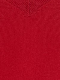Leplain Women Red Sweater With V Neck In Cashmere For Women