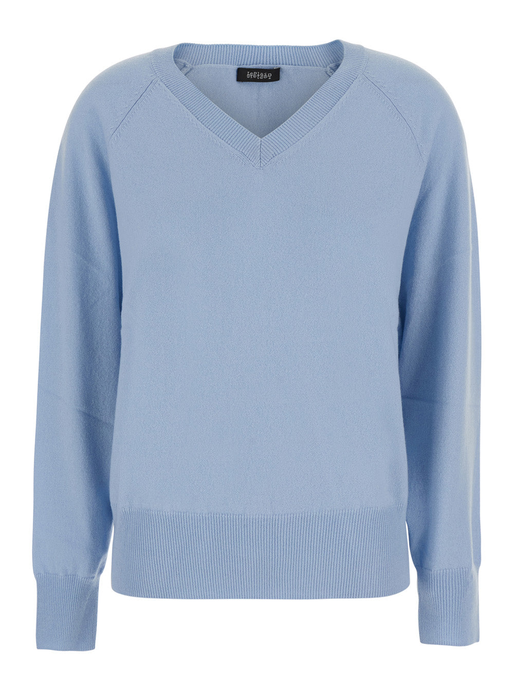 Leplain Women Light Blue Sweater With V Neck In Cashmere For Women