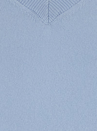 Leplain Women Light Blue Sweater With V Neck In Cashmere For Women