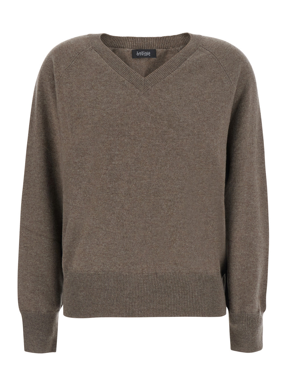 Leplain Women Brown Sweater With V Neck In Cashmere For Women