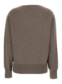 Leplain Women Brown Sweater With V Neck In Cashmere For Women