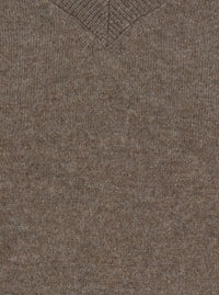 Leplain Women Brown Sweater With V Neck In Cashmere For Women