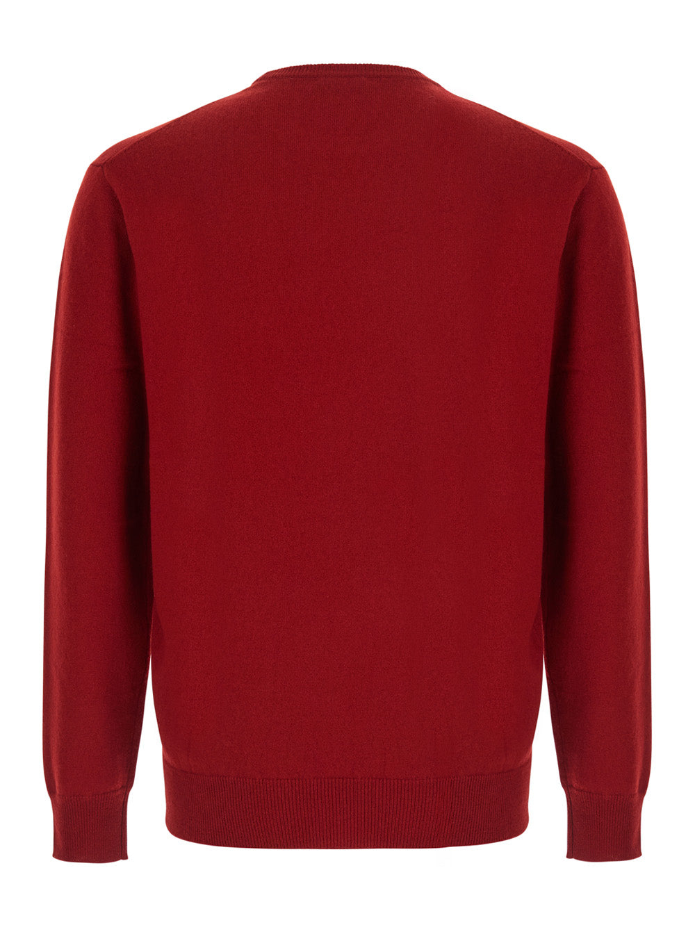 Leplain Men Red Crew-Neck Long-Sleeved Sweater In Cashmere For Men