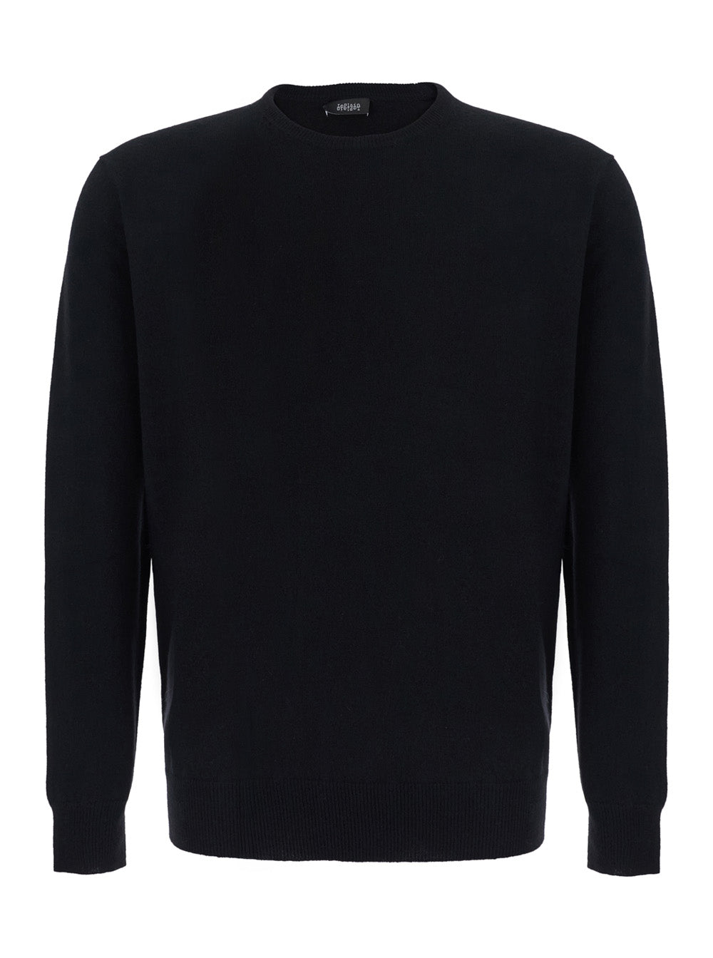 Leplain Men Black Crew-Neck Long-Sleeved Sweater In Cashmere For Men