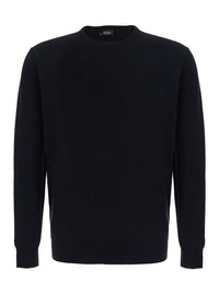 Leplain Men Black Crew-Neck Long-Sleeved Sweater In Cashmere For Men