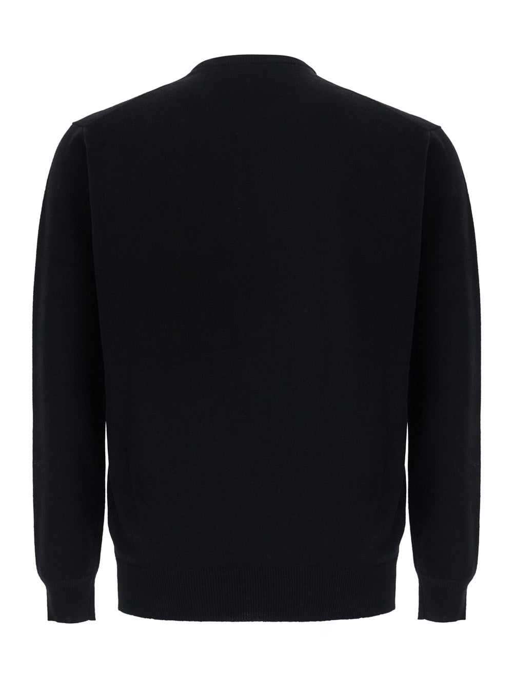 Leplain Men Black Crew-Neck Long-Sleeved Sweater In Cashmere For Men