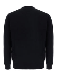 Leplain Men Black Crew-Neck Long-Sleeved Sweater In Cashmere For Men