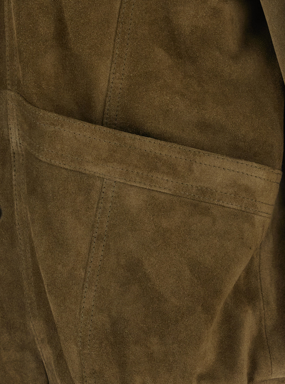 Saint Laurent Women Green Double-Breasted High-Neck Jacket In Suede Women
