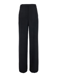 Saint Laurent Women Black Pants With Pences On The Front In Wool For Women