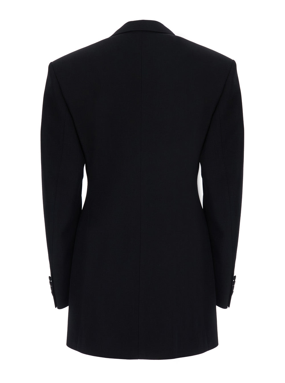 Saint Laurent Women Black Jacket With Wide Peak Revers In Wool For Women