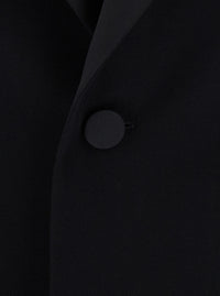 Saint Laurent Women Black Jacket With Wide Peak Revers In Wool For Women