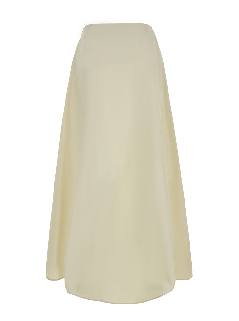 Tagliatore Women White Long Skirt With Hidden Side Zip Closure In Tech Fabric For Women